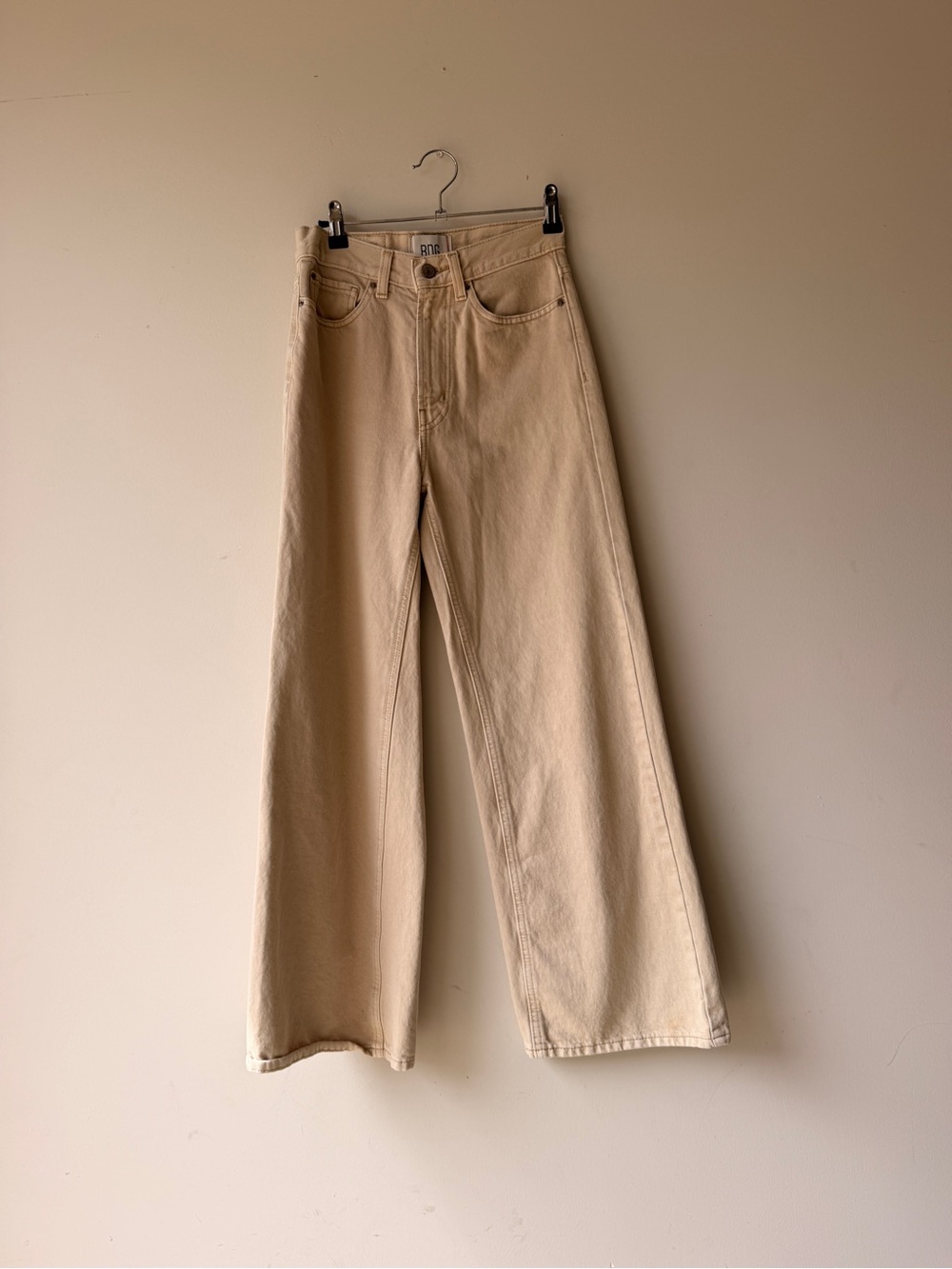 BDG 100% Cotton Wide-Leg Jeans in Beige